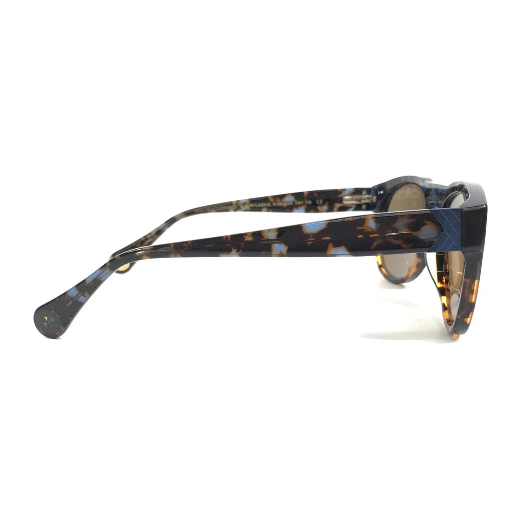 Robert Graham Sunglasses HANK BLU Blue Brown Square Frames w/ Blue Mirror Lenses